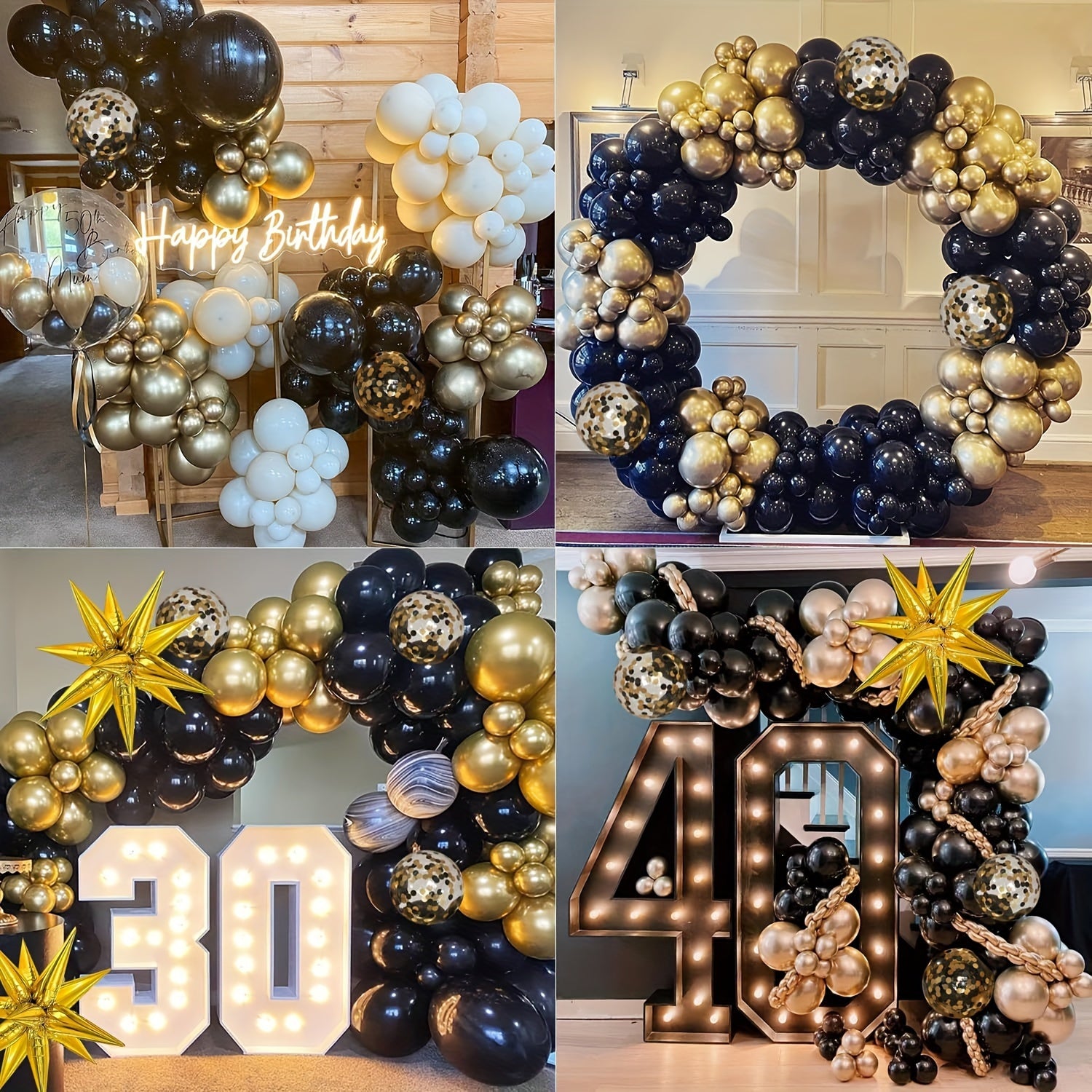 122pcs, Explosion Star Balloon Garland Arch Kit, Starburst Foil Balloon, New Year Decor, Wedding Decor, Birthday Decor, Anniversary Decor, Graduation Decor, Holiday Decor, Celebration Decor, Indoor Outdoor Decor