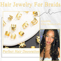40PCS Hair Jewelry for Braids Gold Hair Cuffs Multi Style Rings Adjustable Hair Beads for Braid Loc Dreadlock Accessories