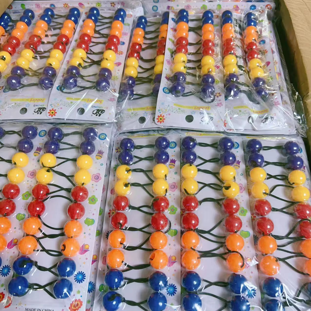 20pcs Elastic Ponytail Beads Knocker Ball Hair Ties Kids Hair Balls for Toddler Girls Bobbles with Balls Without Paper Card