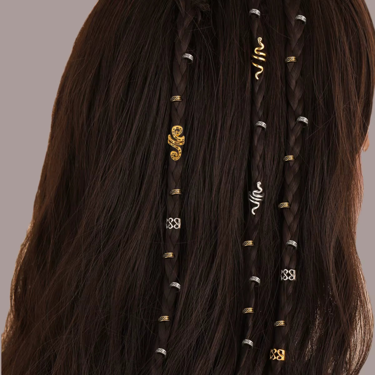 26pcs Hair Beads for Braids Mixing Different Styles Metal Beads Hair Braid Dreadlocks Hair Beads Rings Clips Styling Tools