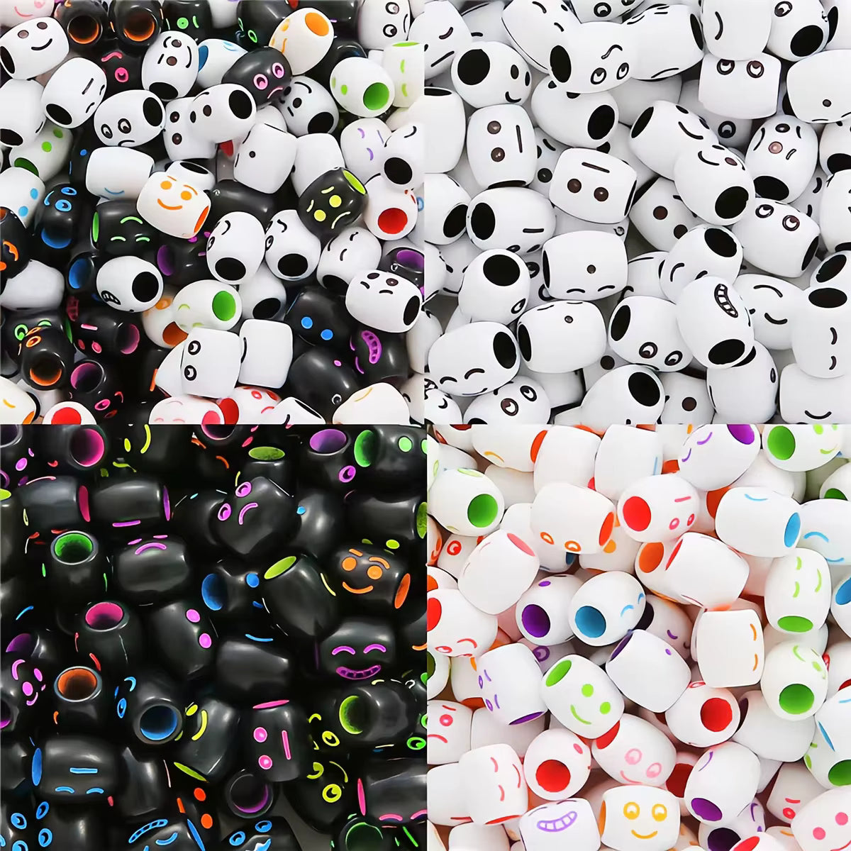 50pcs/bag Rich expression tubular 5mm hole hair beads used to decorate hair DIY jewelry bracelet accessories