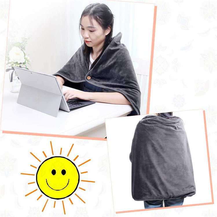 Winter USB Heating Shawl Pad Warm Blanket