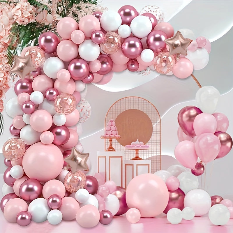 160pcs, Pink Balloon Garland Arch Kit, Wedding Decor, Birthday Decor, Anniversary Decor, Graduation Decor, Holiday Decor, Celebration Decor, Theme Event Decor, Indoor Decor, Party Decor Supplies