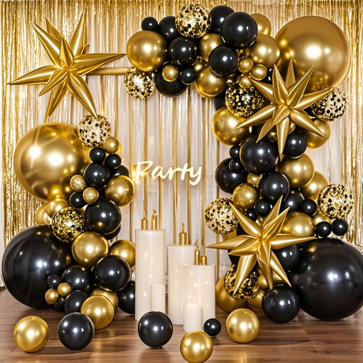 122pcs, Explosion Star Balloon Garland Arch Kit, Starburst Foil Balloon, New Year Decor, Wedding Decor, Birthday Decor, Anniversary Decor, Graduation Decor, Holiday Decor, Celebration Decor, Indoor Outdoor Decor