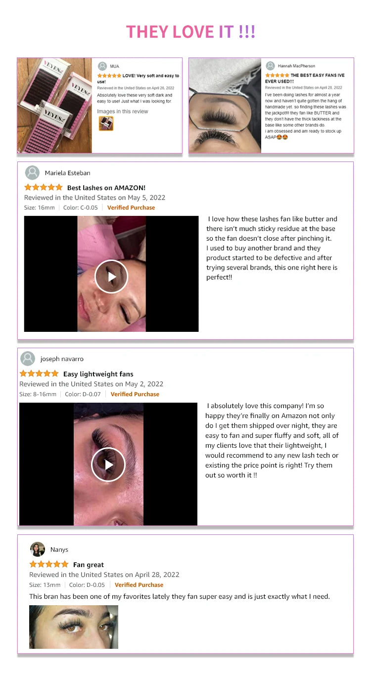 Veyes Inc 0.03mm Honey Brown Eyelash Extensions Veyelash Soft 8-16MM False Lashes Faux Mink Individual Volume Lashes Extensions