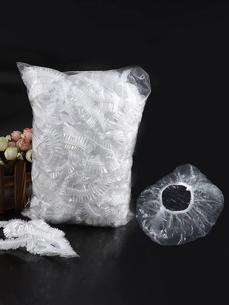 80 Household Disposable Shower Caps, Plastic Transparent Waterproof Shower Caps, Unisex, Suitable For Family, Travel, Hotel