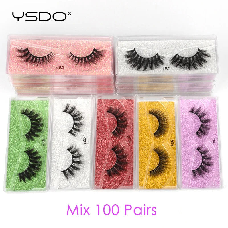 Wholesale Eyelashes 10/50/100 PCS 3d Mink Lashes Natural Soft Mink Eyelashes Wholesale False Eyelashes Makeup Faux Cils In Bulk