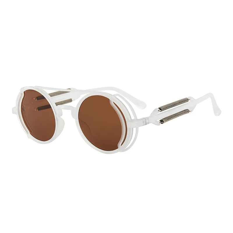Classic Gothic Steampunk Sunglasses Luxury Brand Designer High Quality Men and Women Retro Round Pc Frame Sunglasses