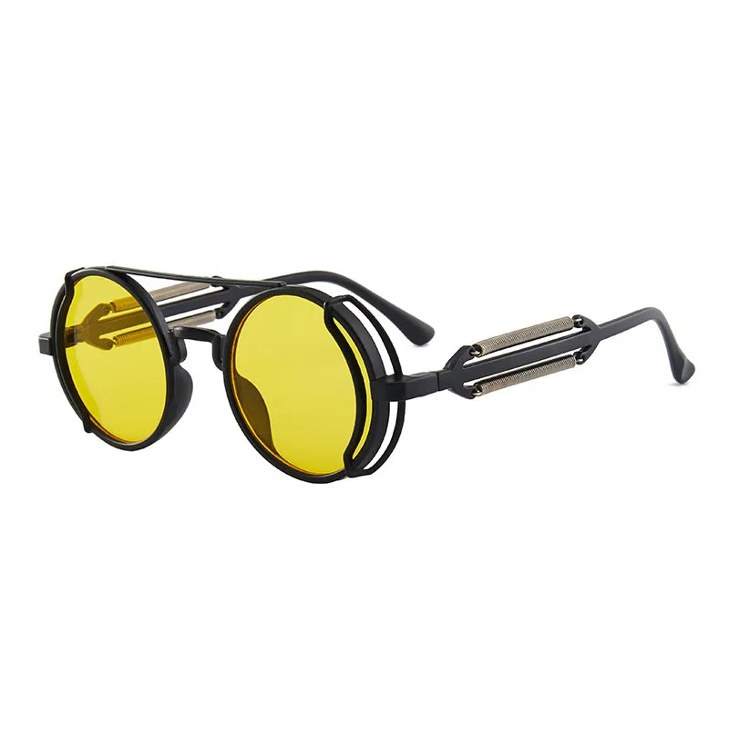 Classic Gothic Steampunk Sunglasses Luxury Brand Designer High Quality Men and Women Retro Round Pc Frame Sunglasses
