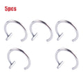5Pcs Lip Nose Rings Neutral Punk Lip-shaped Ear Nose Clip Fake Diaphragm with Perforated Lip Hoop Body Jewelry Steel Ring