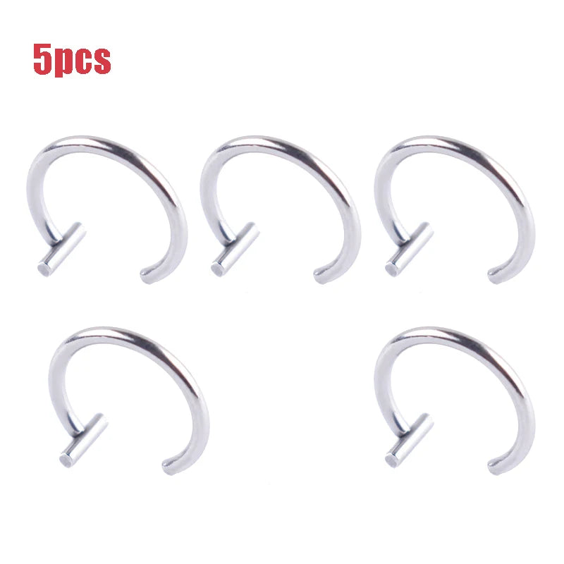5Pcs Lip Nose Rings Neutral Punk Lip-shaped Ear Nose Clip Fake Diaphragm with Perforated Lip Hoop Body Jewelry Steel Ring