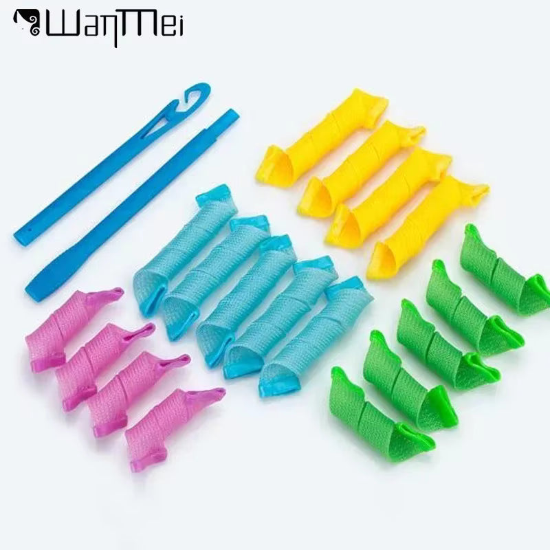 Heatless Hair Roller Spiral Hair Curlers Magic Curls Hair Rollers with Hooks No Heat Hair Curlers DIY Curly Hair Styling Kit