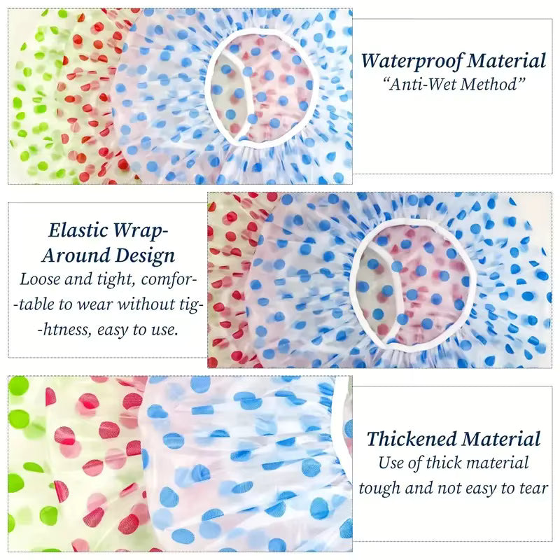 Shower Cap For Women Waterproof Shower Cap With Elastic Band Long Hair Hats For Ladies Reusable EVA Hair Cap For Hair Protection