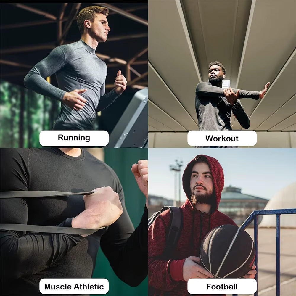 Men's Compression Shirts Long Sleeve Undershirt Turtleneck Gym Workout T Shirt for Men Running Basketball Athletic Base Layer