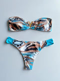 Bathing Suit Women Print Sexy Bikinis Set Patchwork Beachwear Summer Strapless Swimsuit 2026 Two-pieces Swimwear Biquinis