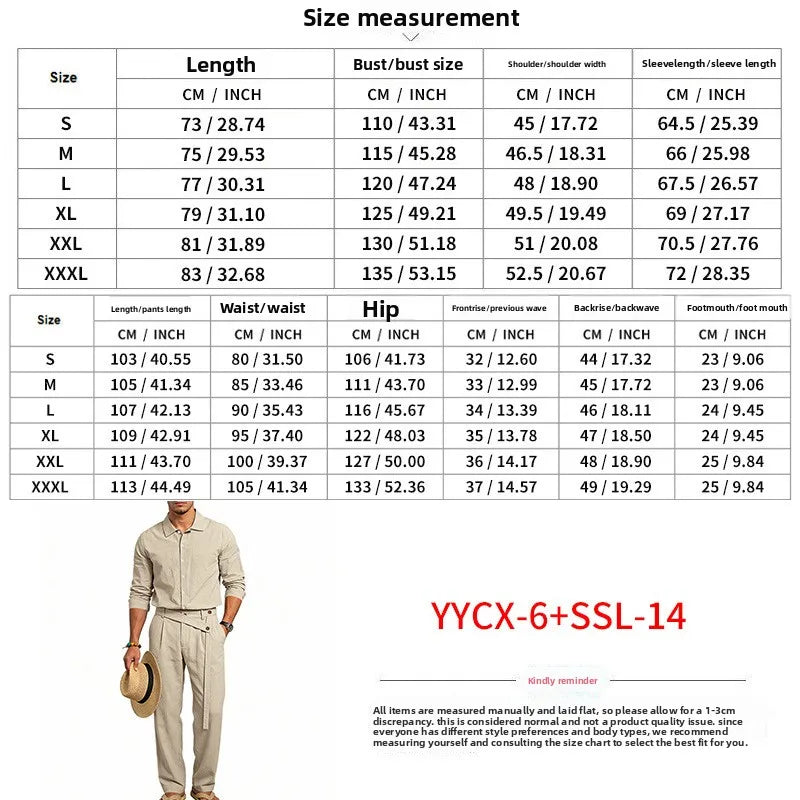 Men's Loose Fit Linen 2 Piece Outfit Solid Color Casual Long Sleeve Hooded Shirt & Long Pants Breathable Suit