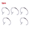 5Pcs/set Lip Nose Rings Neutral Punk Lip-shaped Ear Nose Clip Fake Diaphragm with Perforated Lip Hoop Body Jewelry Steel Ring