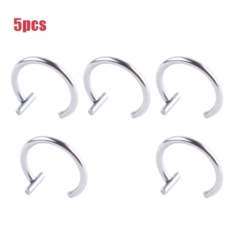 5Pcs/set Lip Nose Rings Neutral Punk Lip-shaped Ear Nose Clip Fake Diaphragm with Perforated Lip Hoop Body Jewelry Steel Ring