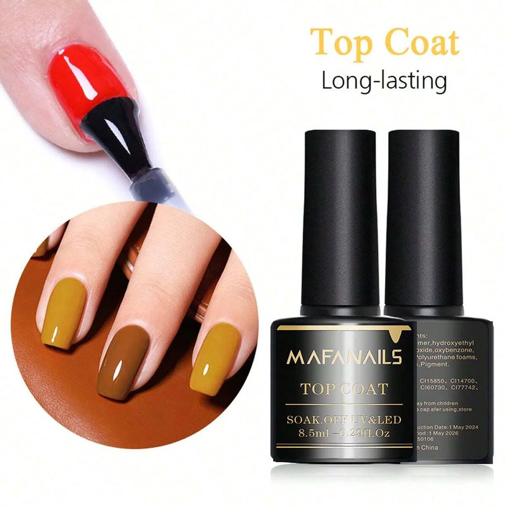 2pcs 8.5ml No Wipe Gel Top Coat And Base Coat Set Soak Off LED Clear Gel Base Top Gel Long Lasting Gel Polish Base &Top Coat Gel