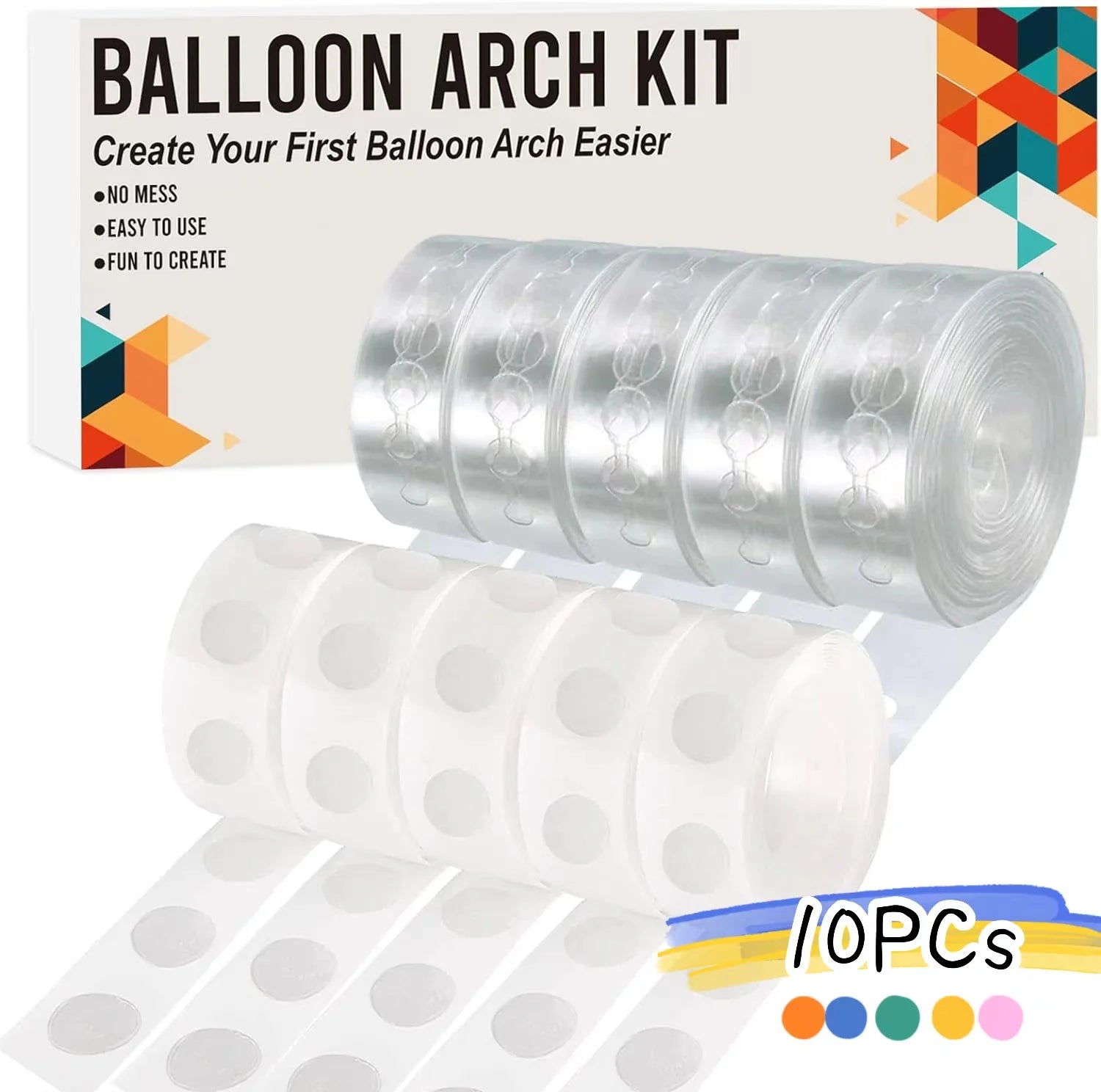 2/4/6/10Pcs Balloon Arch Strip Kit for Garland Balloon Tape Strips and  Point Dot Stickers for Wedding Birthday Party Decoration
