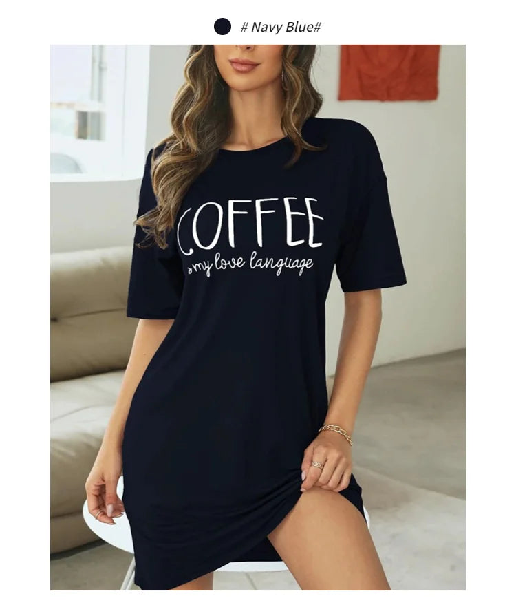 Milk Silk Nightgown Women Nightdress Short Sleeve Cartoon Nightgowns Sweet Casual Sleepwear Pijamas Sleepdress