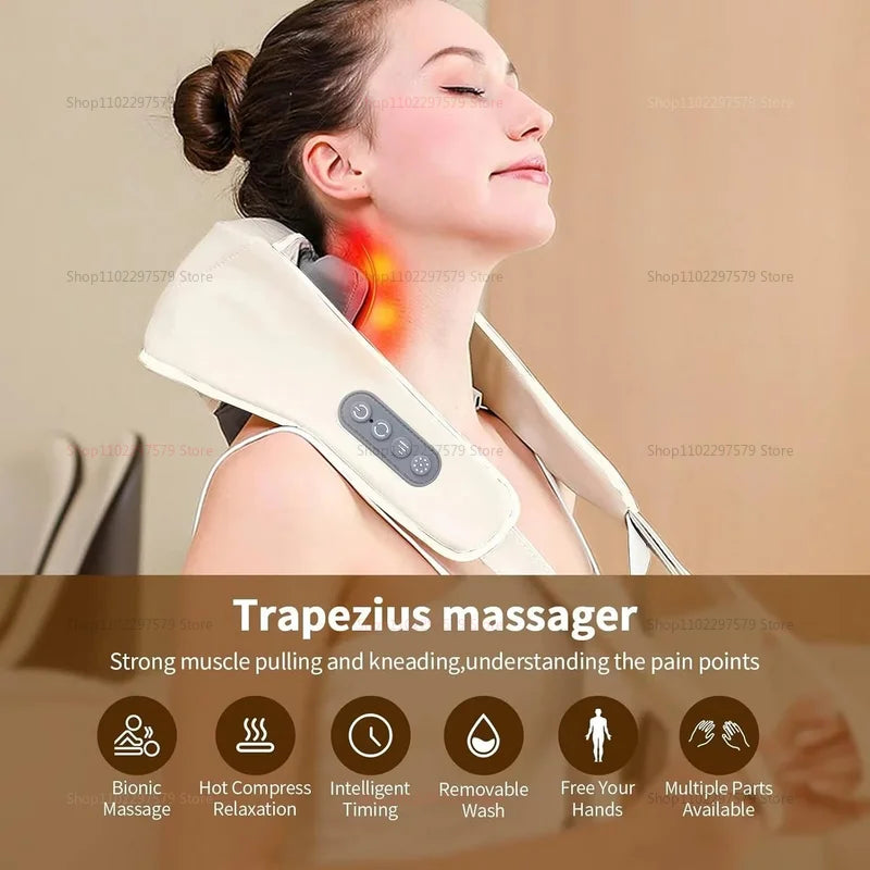 Neck Massager with Heat, Shoulder Massager, Shiatsu Neck and Back Massager, Muscle Pain Relief-Office, Home & Car
