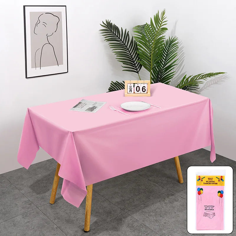 Premium Disposable Table Cloth 54 x 108 Inch Table Cloths for Parties Decorative Tablecloths for Rectangle Tables White