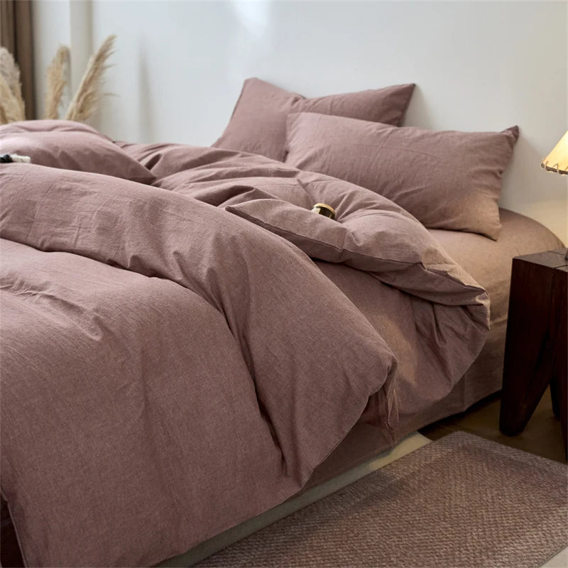 100% Cotton Duvet Cover Yarn-dyed Washed Cotton Quilt Cover Luxury Ultra Soft Wrinkle Resistant Bedding Comforter Cover