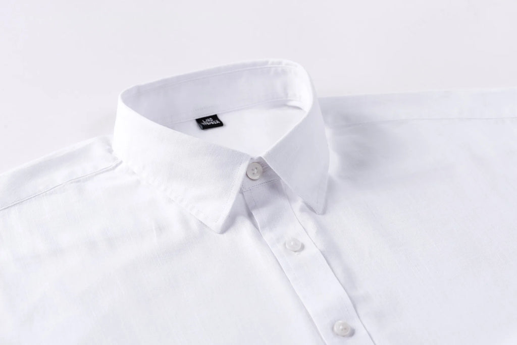 Premium Linen Long-Staple Cotton Shirt Men's Casual Long Sleeve Solid Color Breathable Slim Fit Business Social Blouse Tops