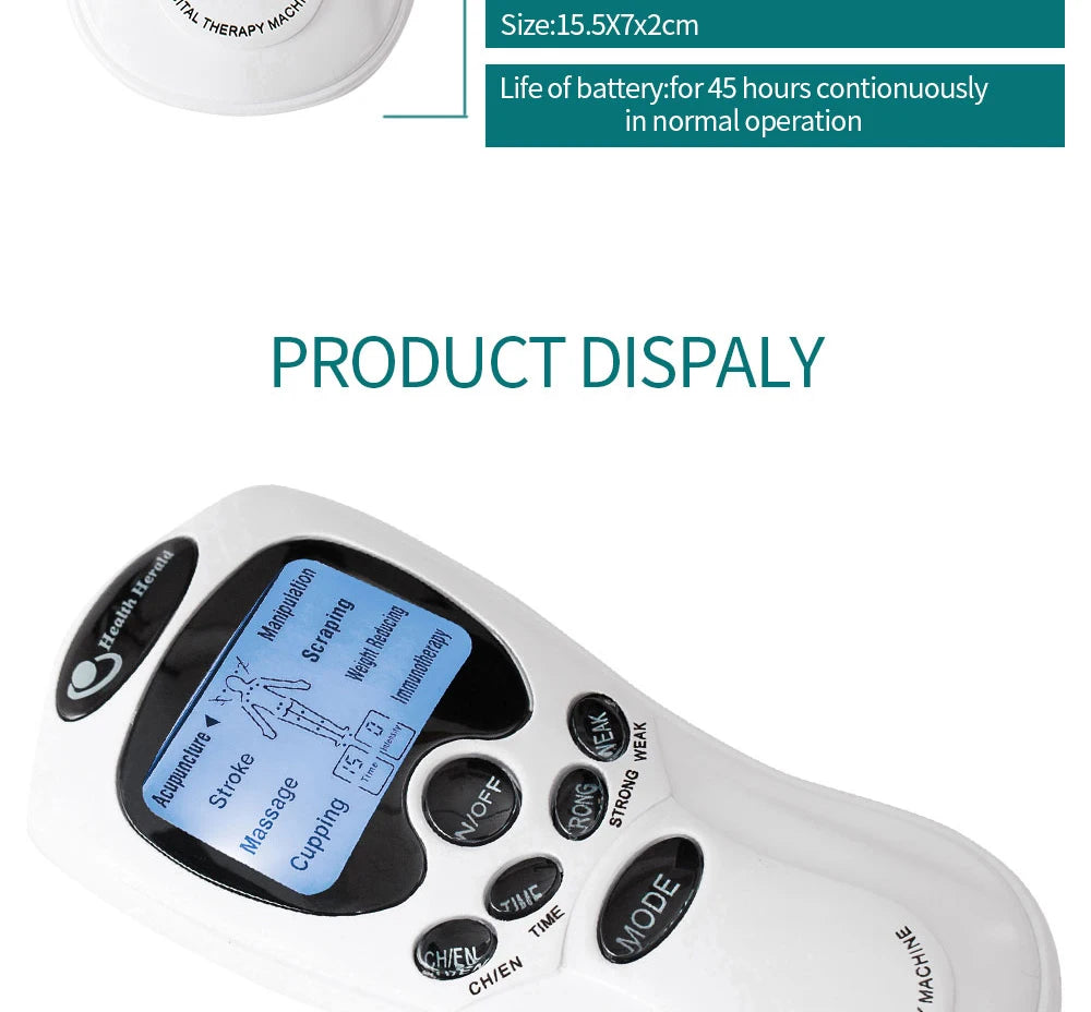 Electric Massage Instrument EMS Tense Machine Pulse Massager Tens Acupuncture Electrical Muscle Stimulator for Neck Back Body