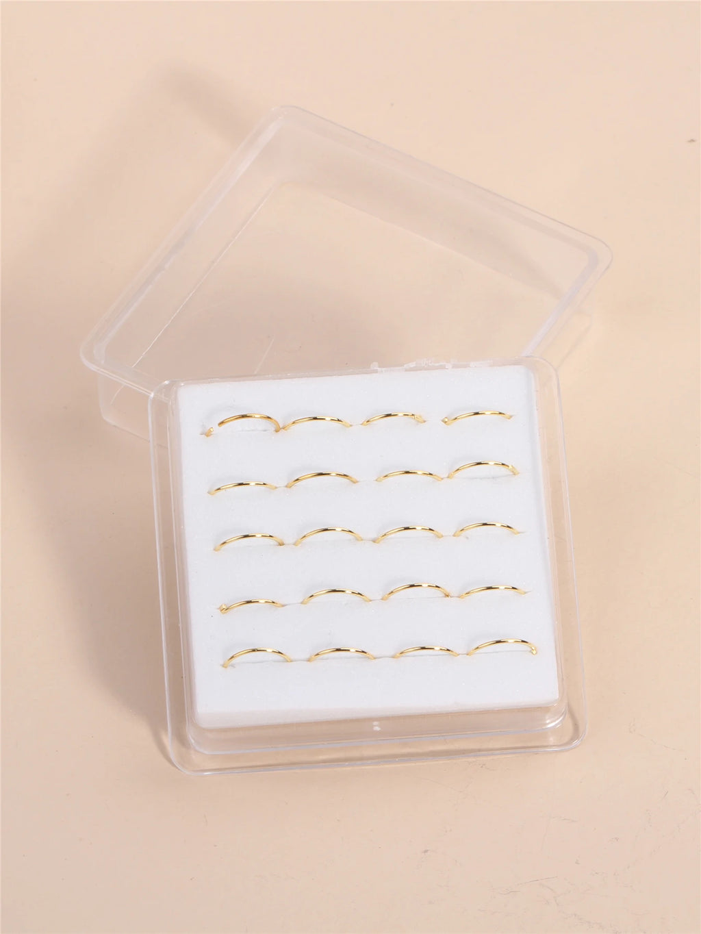 20PCS 10MM Hoop Nose Rings for Women Men Silver Gold Color Simple Classic Round Nose Rings
