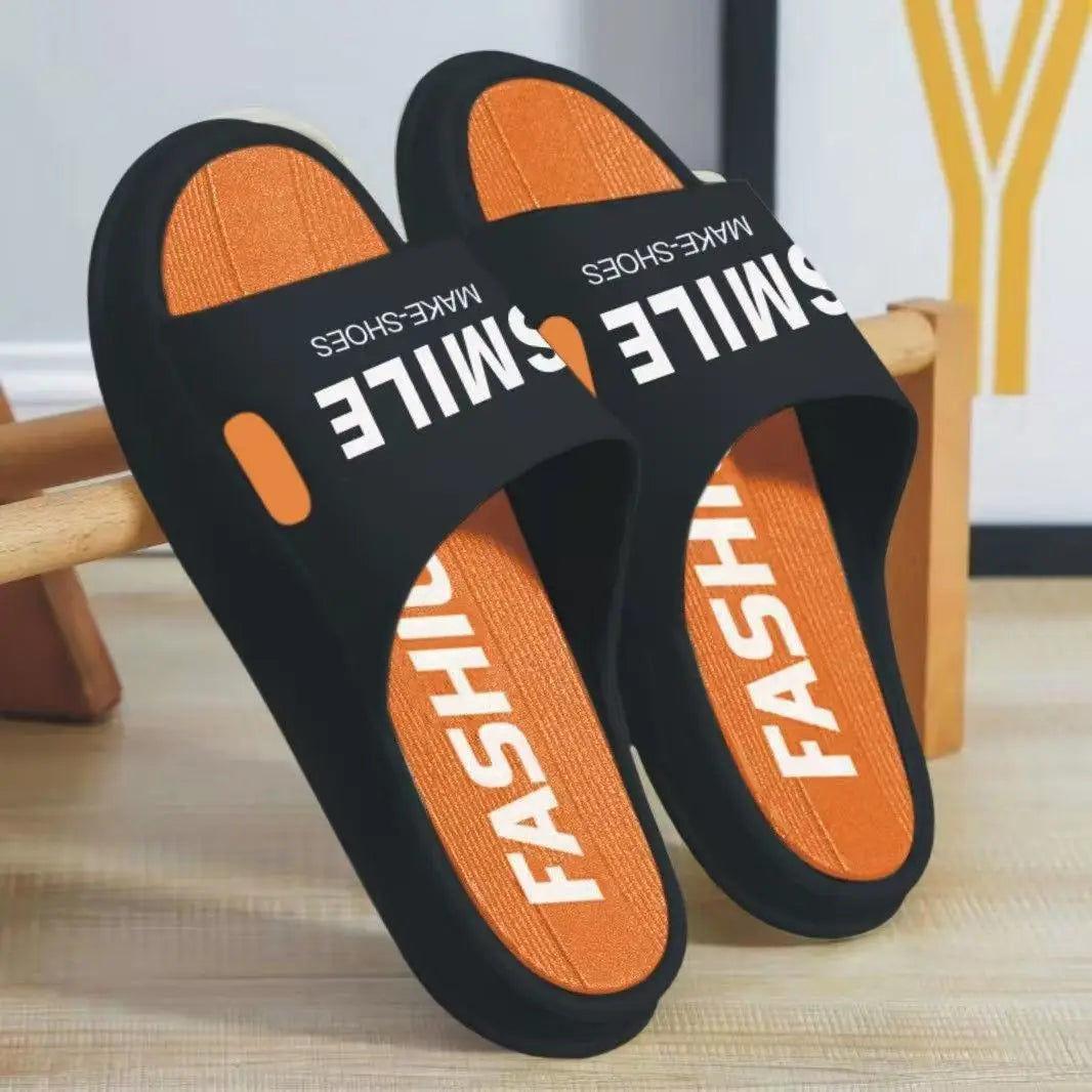 Men's Slippers 2025 New Thick Bottom Trendy Casual Indoor Outdoor Double Wear Bathroom Indoor Bathing Anti-Slip