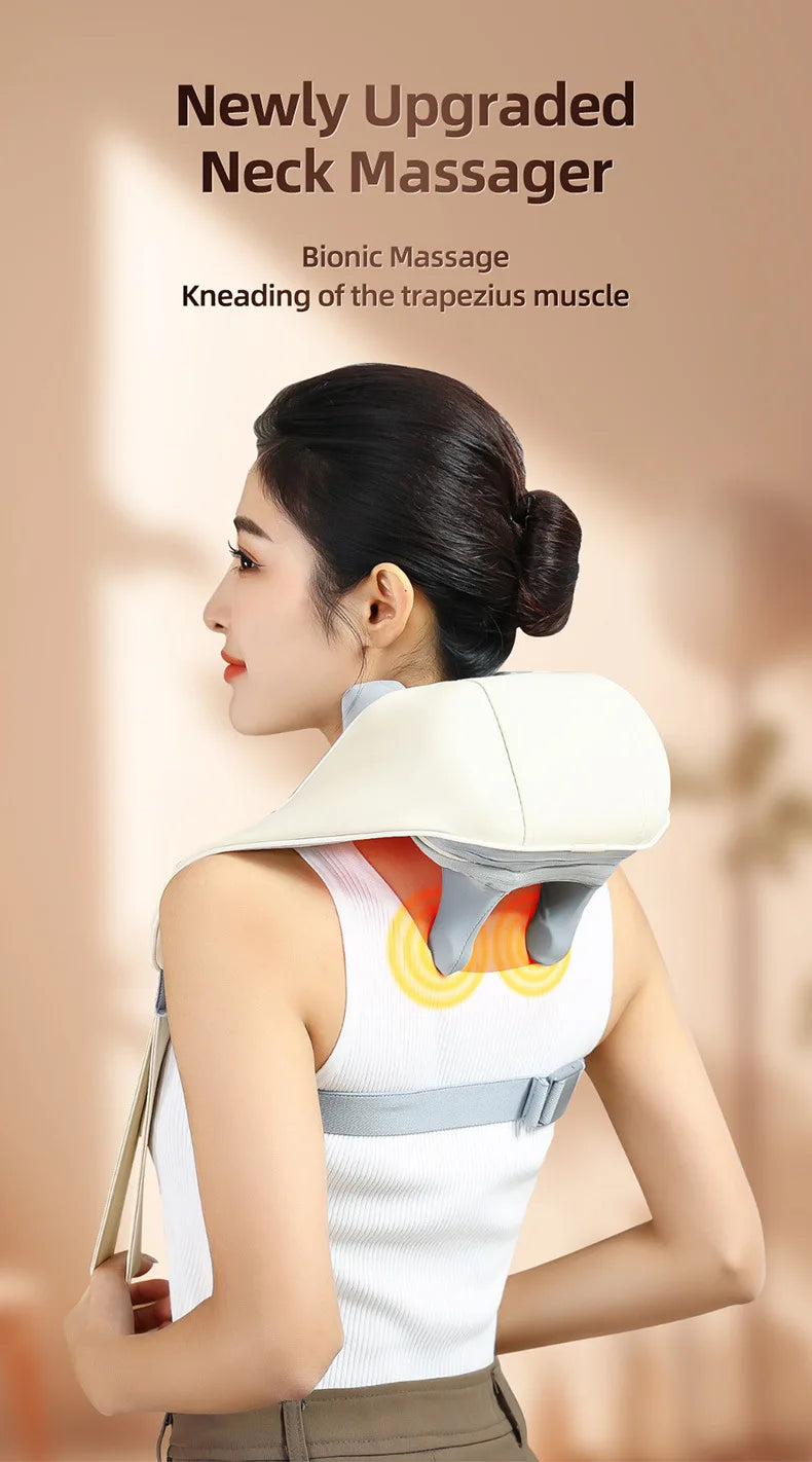 Neck Massager with Heat, Shoulder Massager, Shiatsu Neck and Back Massager, Muscle Pain Relief-Office, Home & Car