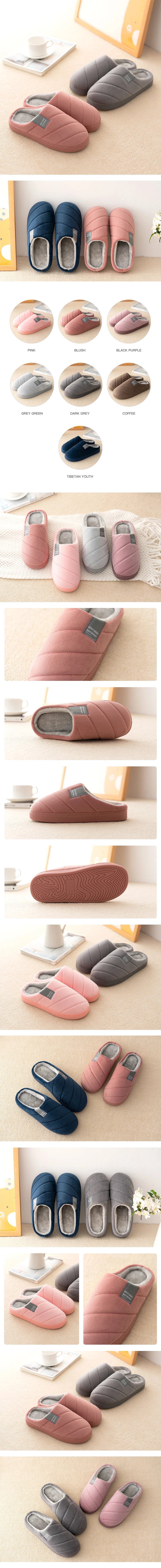 Men's and women's indoor plush warm cotton shoes thick bottom non-slip waterproof slippers winter indoor couple bedroom slippers