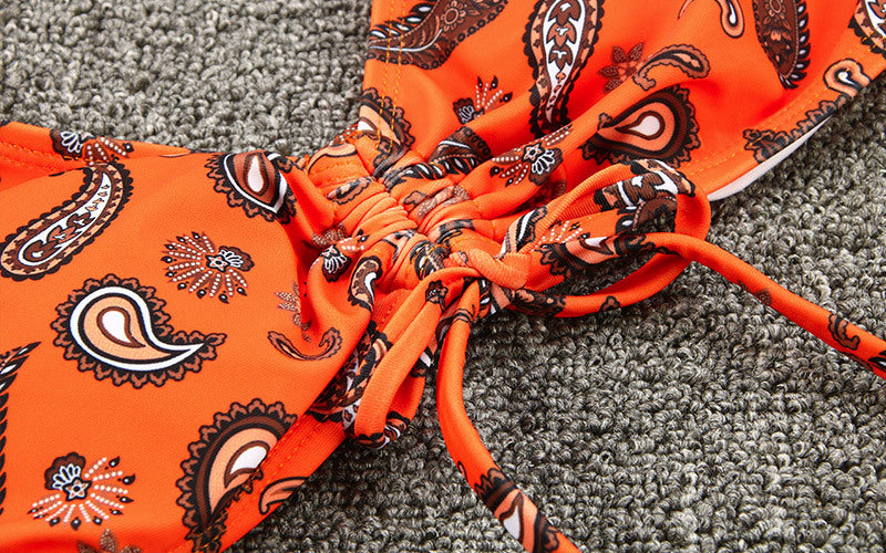 Printed Sexy Bikini Set Women Swimsuit Female Spaghetti-Strap Floral Swimwear Bathing Suits