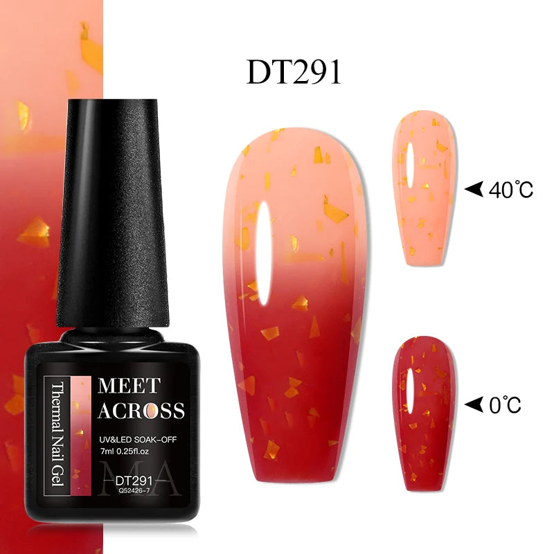 7ml Thermal Gel Nail Polish 3 Layers Temperature Color Changing Gel Winter Grey Semi Permanent Soak Off Nails Art UV Gel Varnish