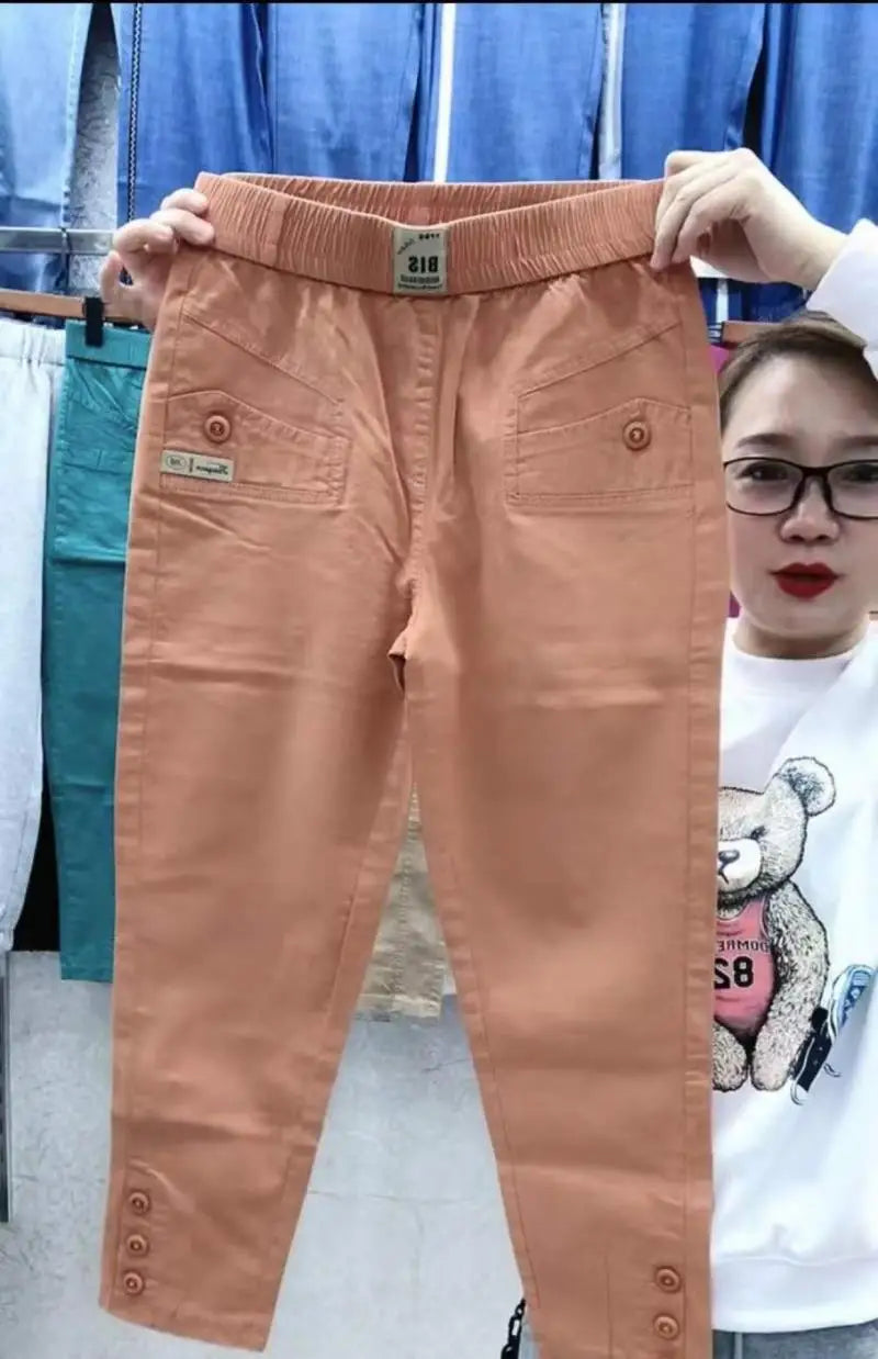 Cotton Linen Women's Loose Fit Casual Pants Thin Slimming Harlan Style High Waist Nine Points Commuter Fashion Spring 2023