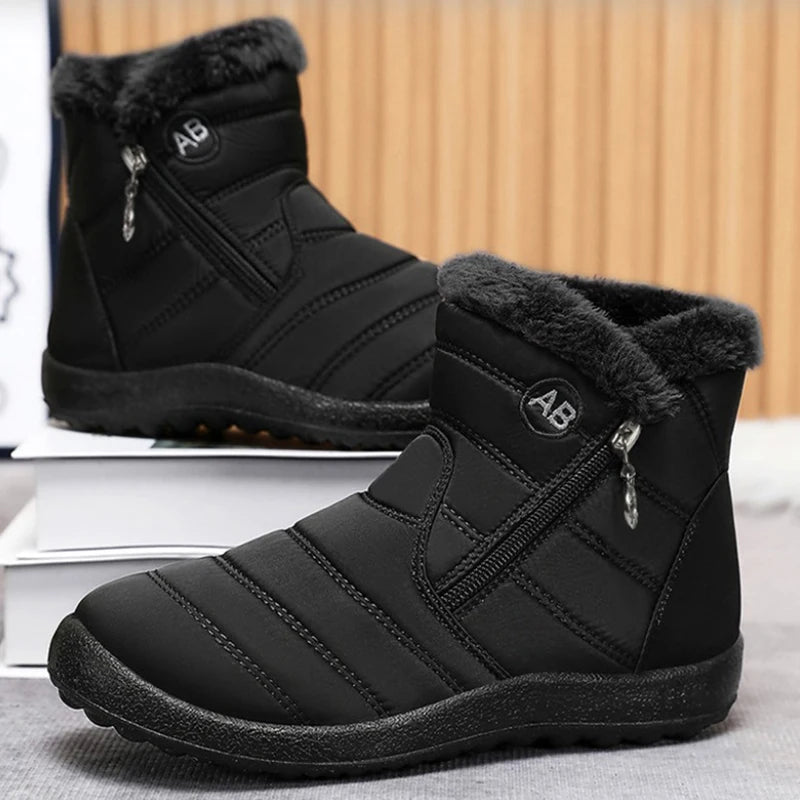 Women's Boots Women's Ankle Boots With Fur Winter Shoes Women Low Heels Winter Boots Snow Waterproof Botas Mujer Winter Footwear