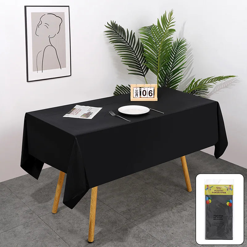 Premium Disposable Table Cloth 54 x 108 Inch Table Cloths for Parties Decorative Tablecloths for Rectangle Tables White