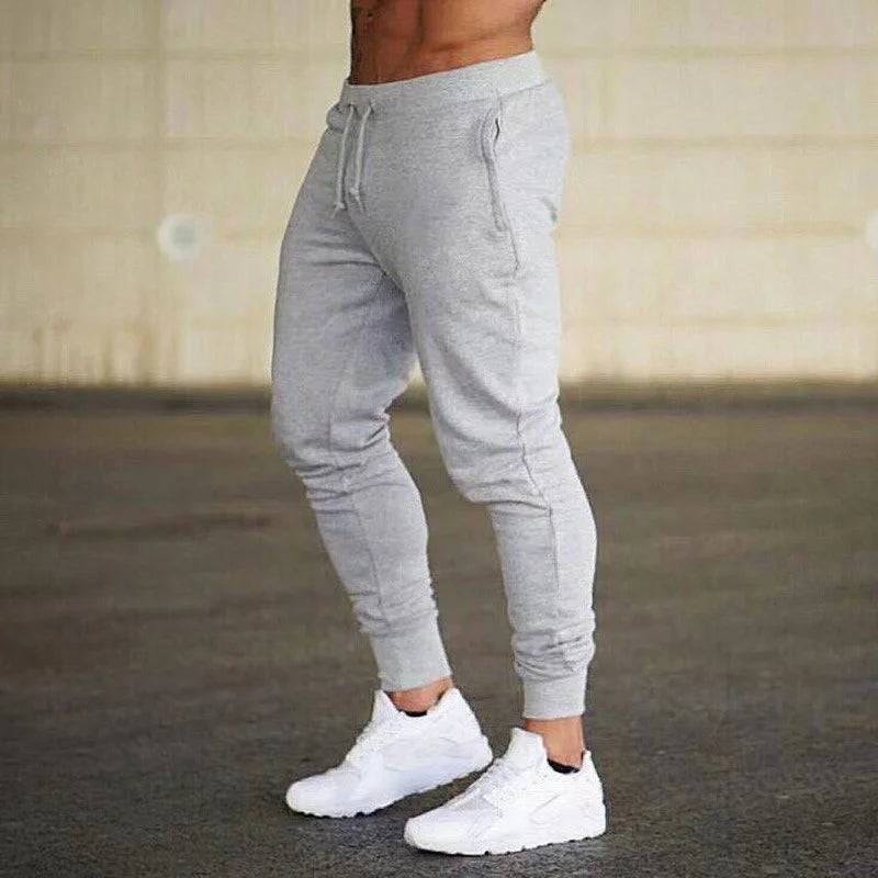 Men's Cotton Slim Fit jogging pants sport sweatpants running pants runners trackpants bodybuilding pants