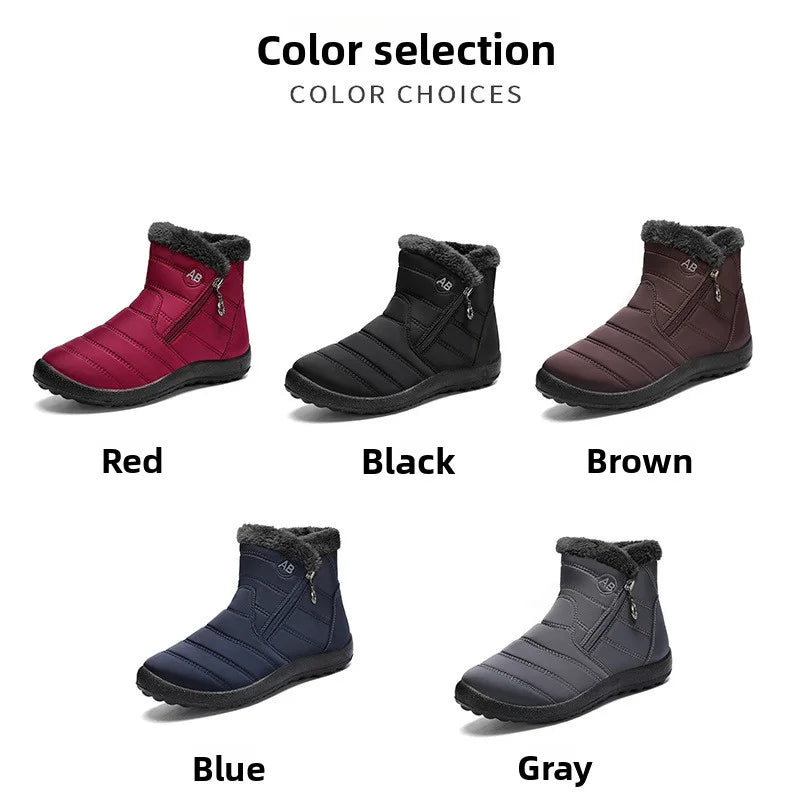 Women's Boots Women's Ankle Boots With Fur Winter Shoes Women Low Heels Winter Boots Snow Waterproof Botas Mujer Winter Footwear