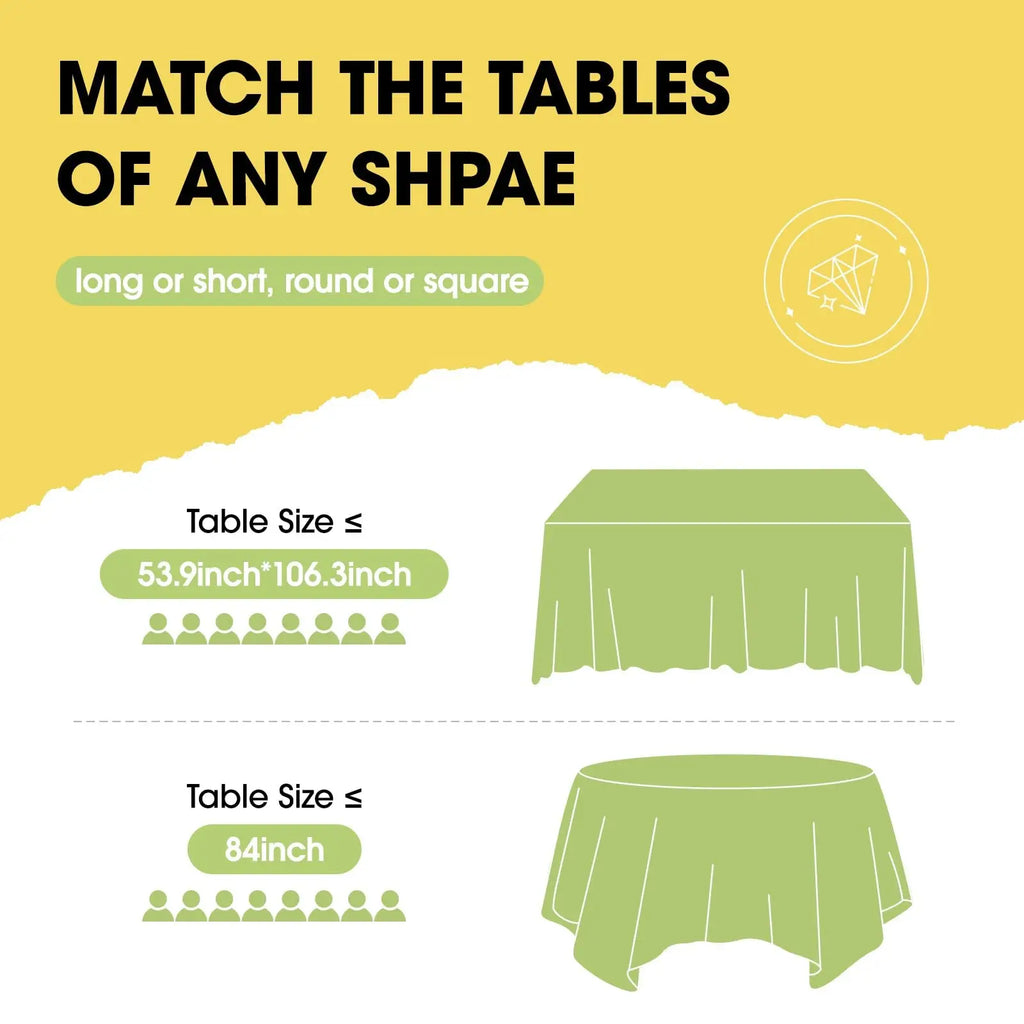 Premium Disposable Table Cloth 54 x 108 Inch Table Cloths for Parties Decorative Tablecloths for Rectangle Tables White