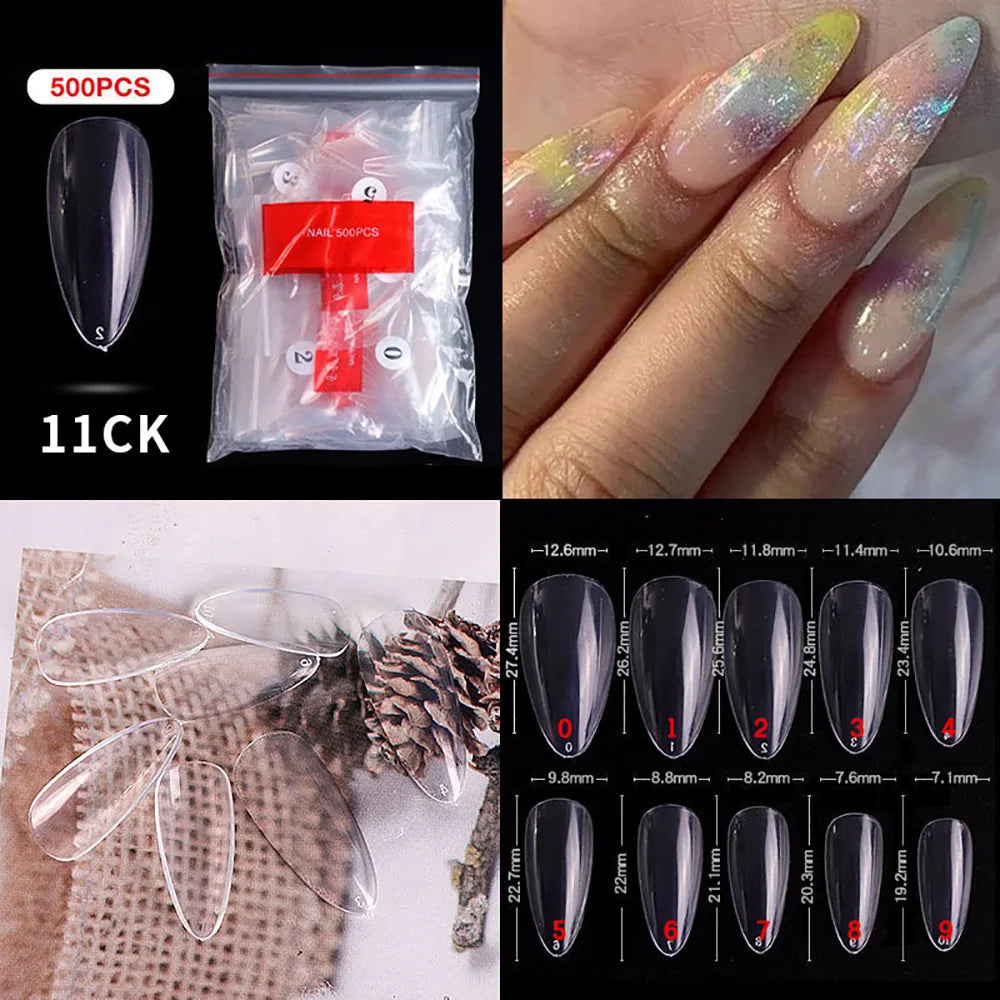 500pcs Almond nail tips