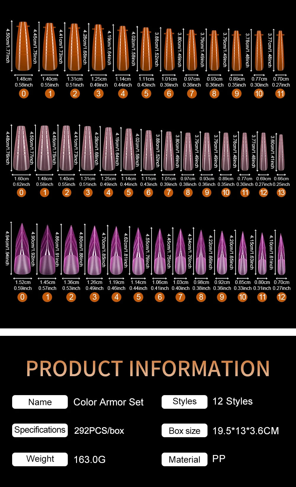 MOWOT 292pcs Color Dual Form Nail Mold Sets Acrylic Nails Extension Quick Building Gel Mold Reusable False Nail Tips Nail Forms