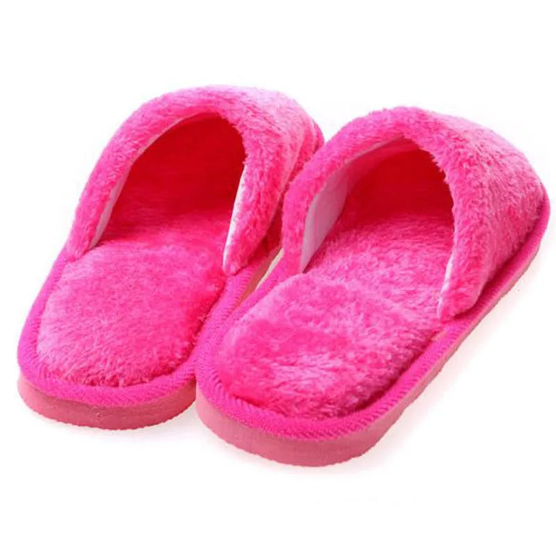Soft Plush Cotton Cute Slippers Shoes Couple Unisex Non-Slip Floor Indoor Home Furry Slippers Women Shoes For Bedroom