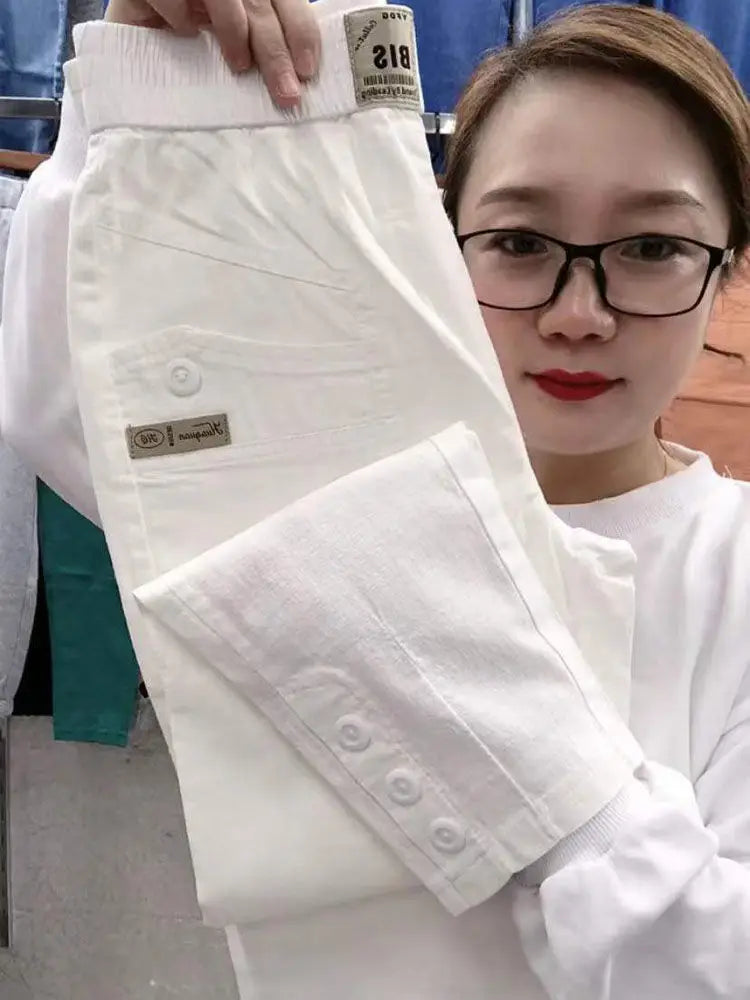 Cotton Linen Women's Loose Fit Casual Pants Thin Slimming Harlan Style High Waist Nine Points Commuter Fashion Spring 2023