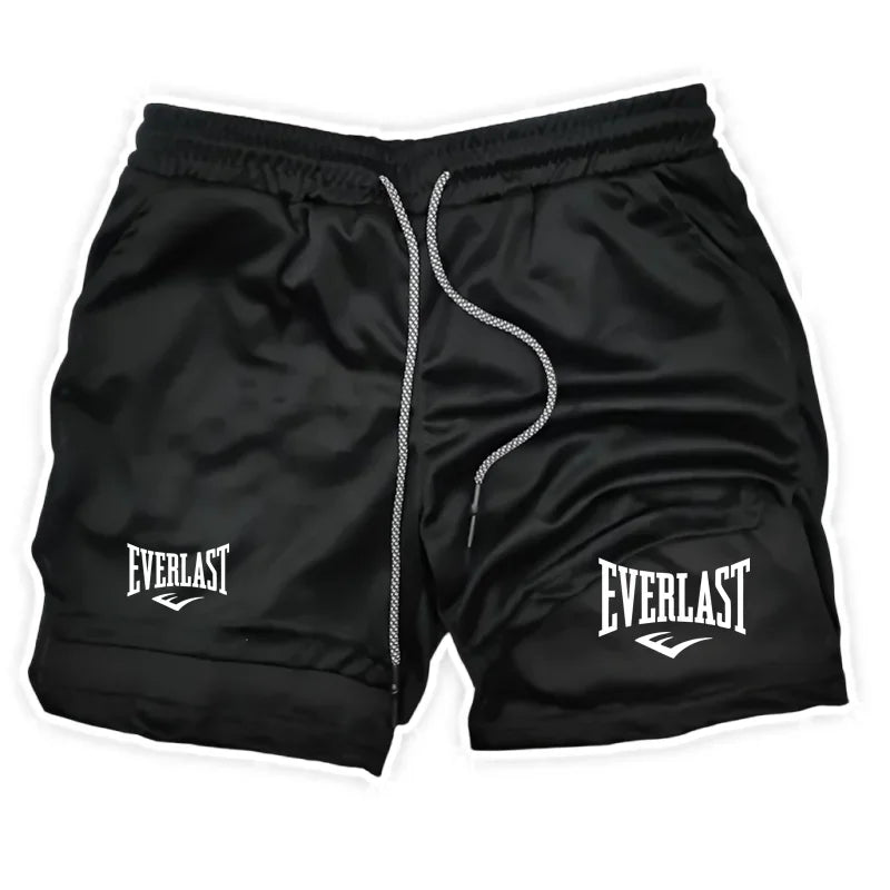 Men Running Shorts  Double-deck Sport Shorts Sportswear Gym Fitness Short Pants Training Jogging Bottom Men's Clothing