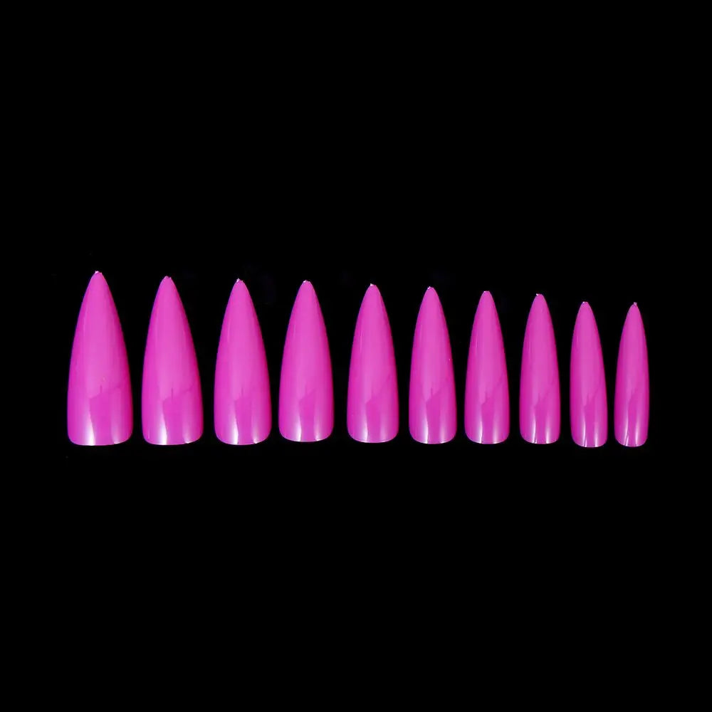 100 PCS/Box Solid Colour False Nail Tips Fake Nails Art Long Stiletto Acrylic Manicure DIY Tools Full Style 20Colors