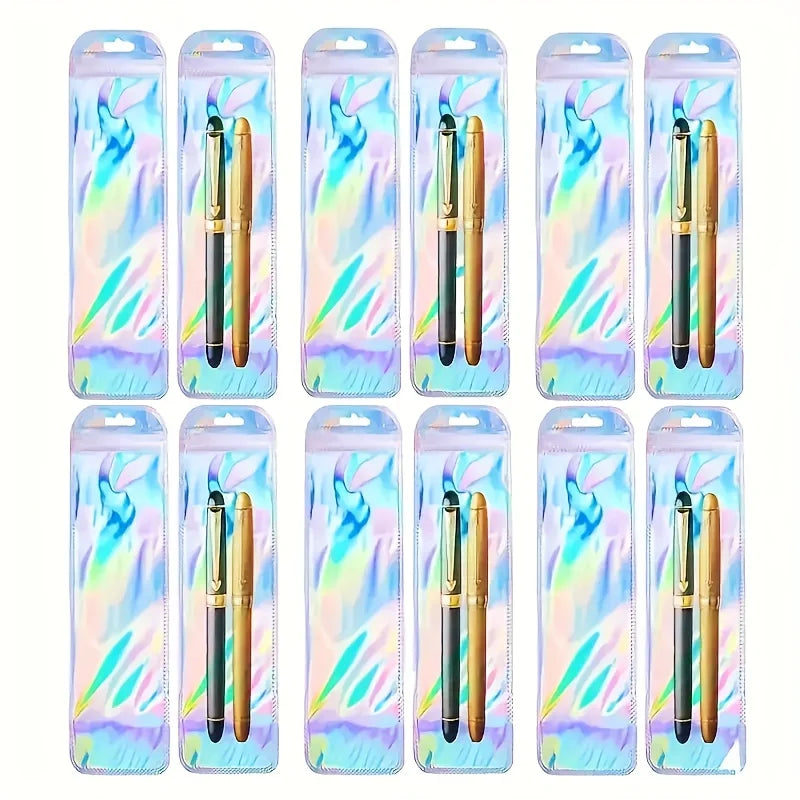 50 holographic gift bags with resealable zippers - suitable for jewelry, pens, etc. - PP material small commodity bag