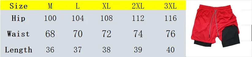 Men Running Shorts  Double-deck Sport Shorts Sportswear Gym Fitness Short Pants Training Jogging Bottom Men's Clothing